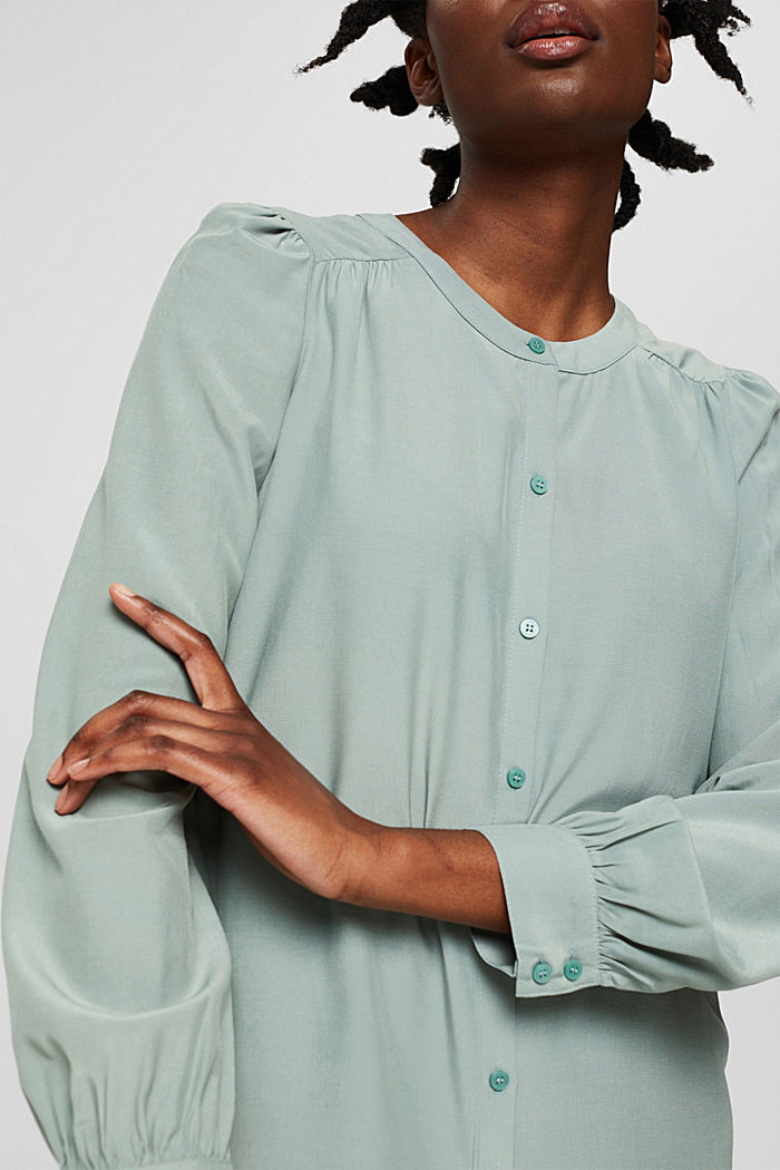 Lange blouse met LENZING™ ECOVERO™, DUSTY GREEN, detail image number 2