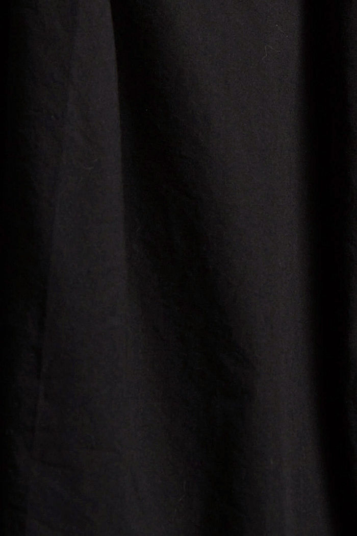 Oversized overhemdblouse van 100% biologisch katoen, BLACK, detail image number 4