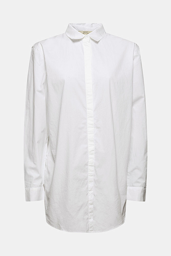 Długa bluzka, 100% bawełny organicznej, WHITE, overview