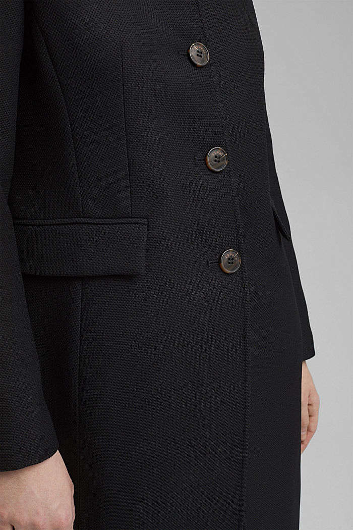 Marynarkowy płaszcz o fakturze piki, BLACK, detail image number 2