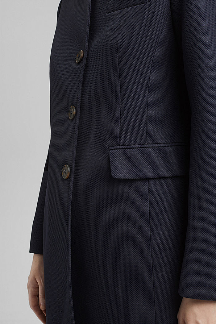 Abrigo tipo blazer con textura de piqué, NAVY, detail image number 5