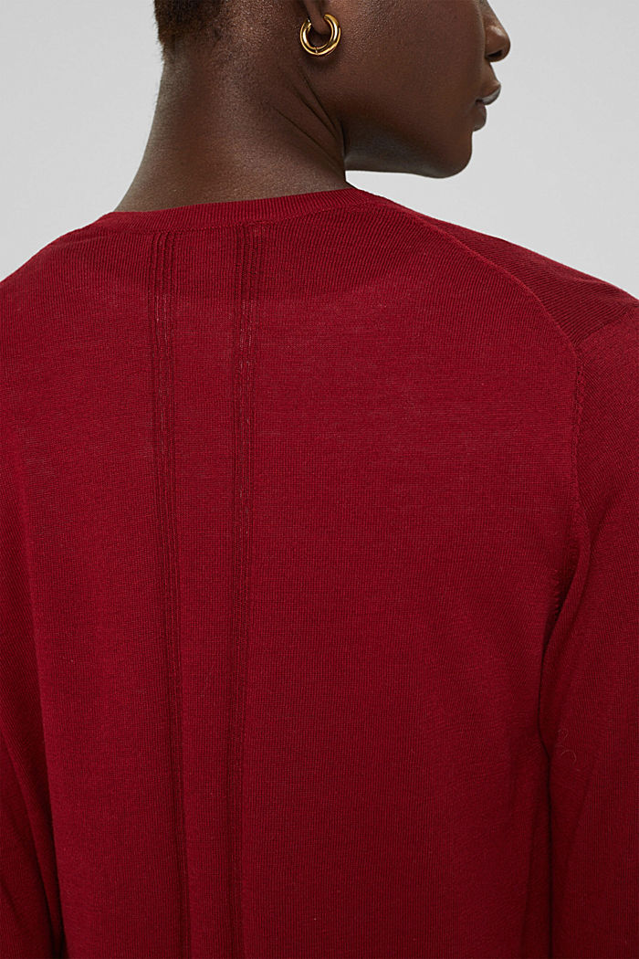 Vest van een mix met biologisch katoen, DARK RED, detail image number 2