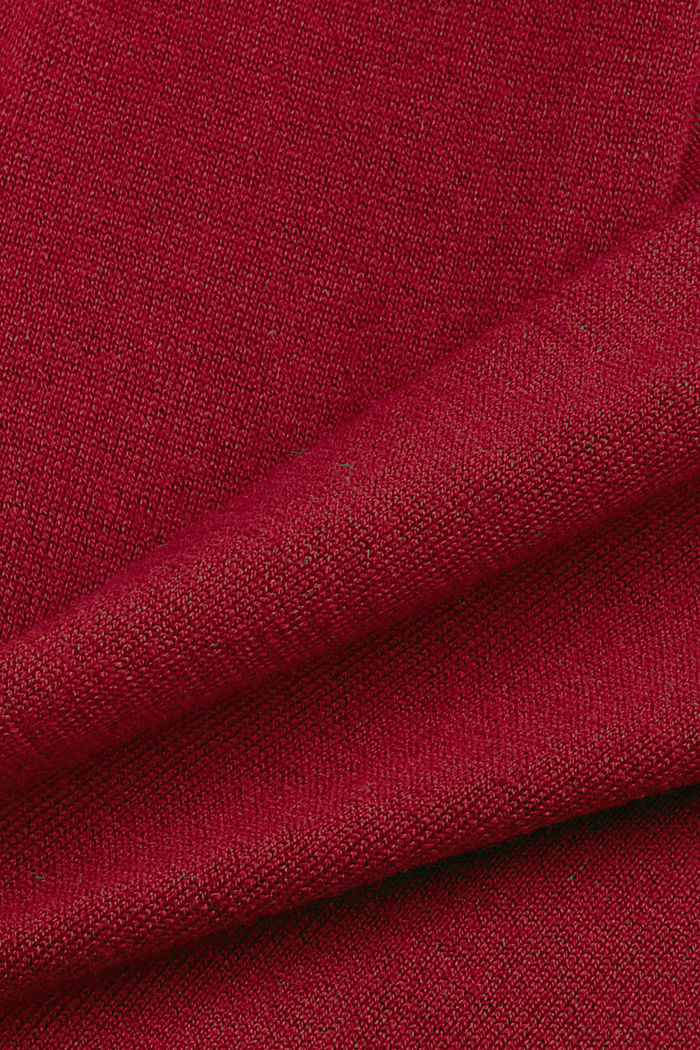Cardigan en coton biologique mélangé, DARK RED, detail image number 4