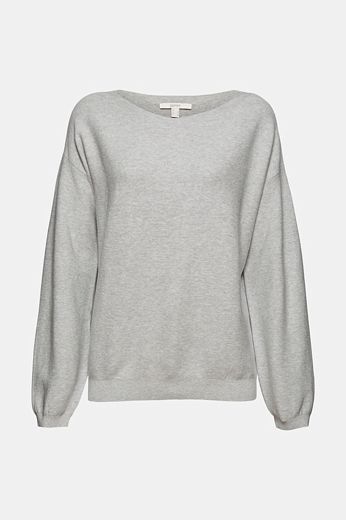 Knit jumper made of 100% organic cotton, LIGHT GREY, overview