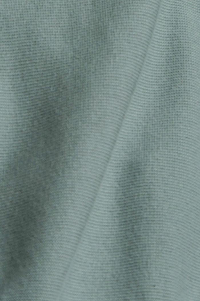 Gebreide trui van 100% biologisch katoen, DUSTY GREEN, detail image number 4