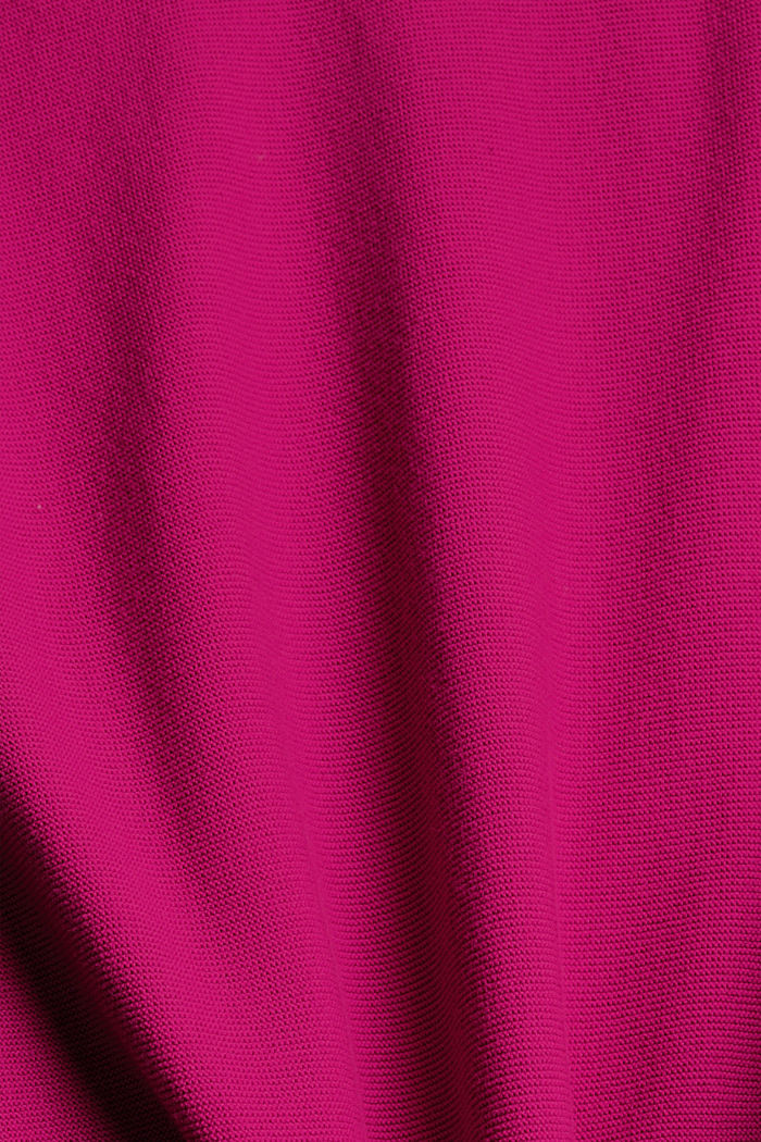 Gebreide trui van 100% biologisch katoen, DARK PINK, detail image number 4