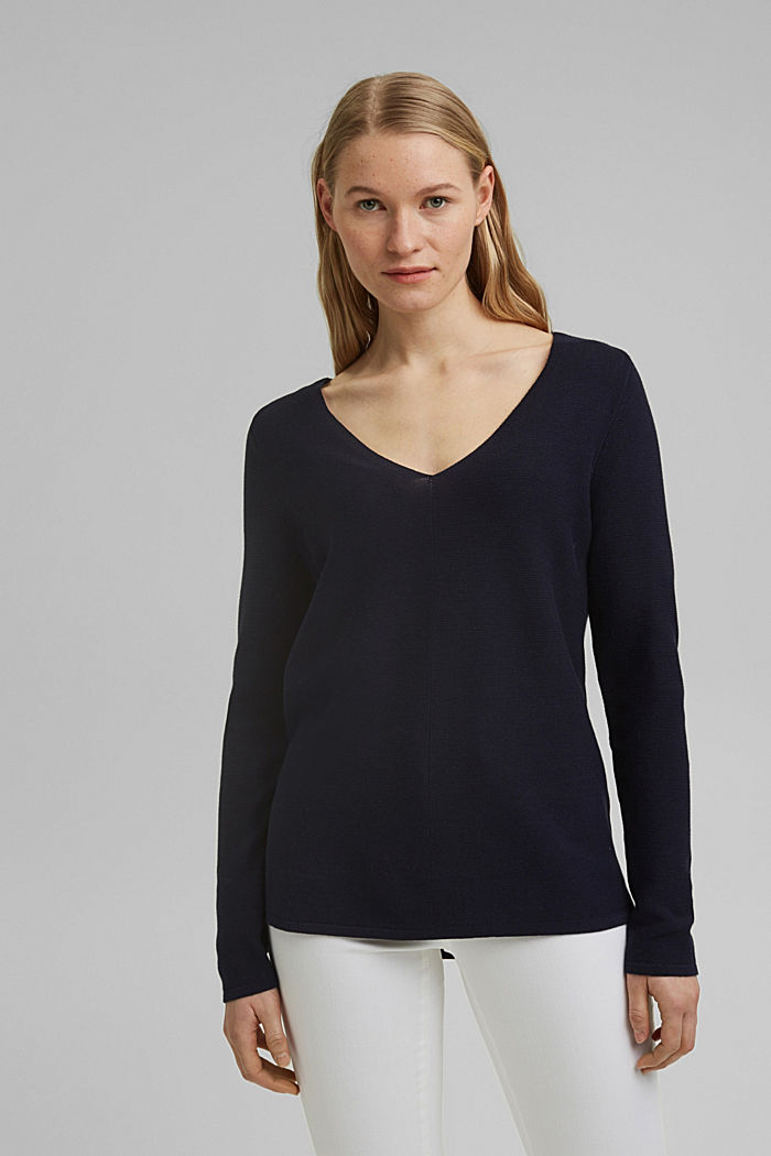 V-Neck-Pullover aus Organic Cotton