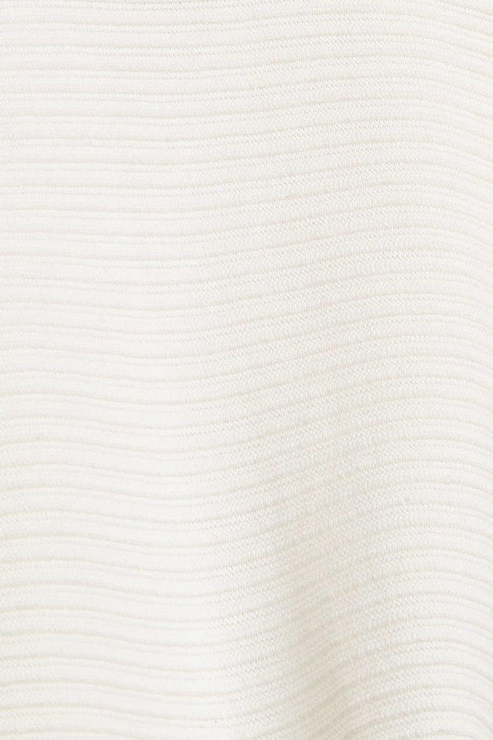 Cardigan côtelé ouvert, en coton biologique, OFF WHITE, detail image number 4