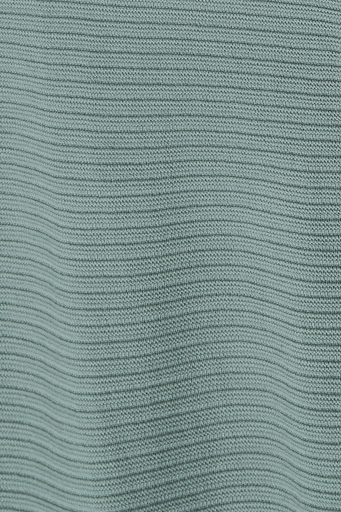 Cardigan côtelé ouvert, en coton biologique, DUSTY GREEN, detail image number 4