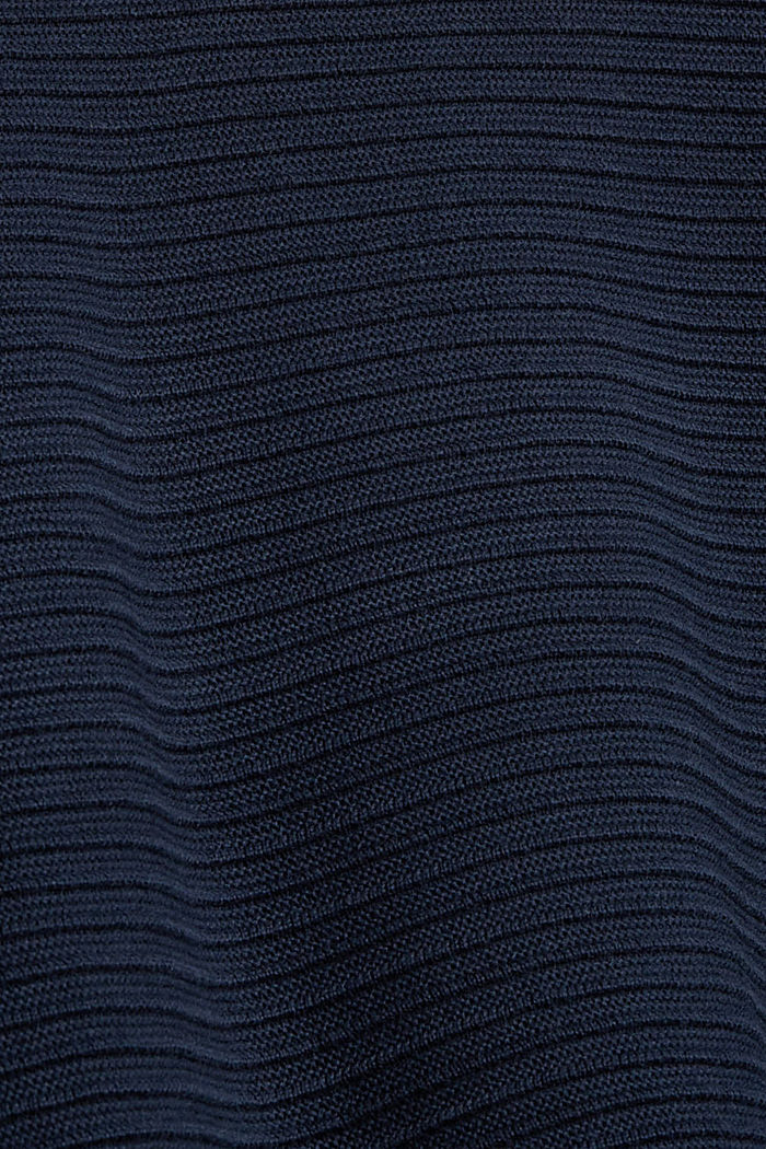 Cardigan côtelé ouvert, en coton biologique, NAVY, detail image number 4