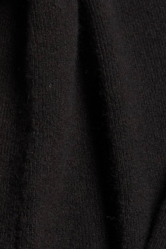 Met wol: trui met V-hals, BLACK, detail image number 4