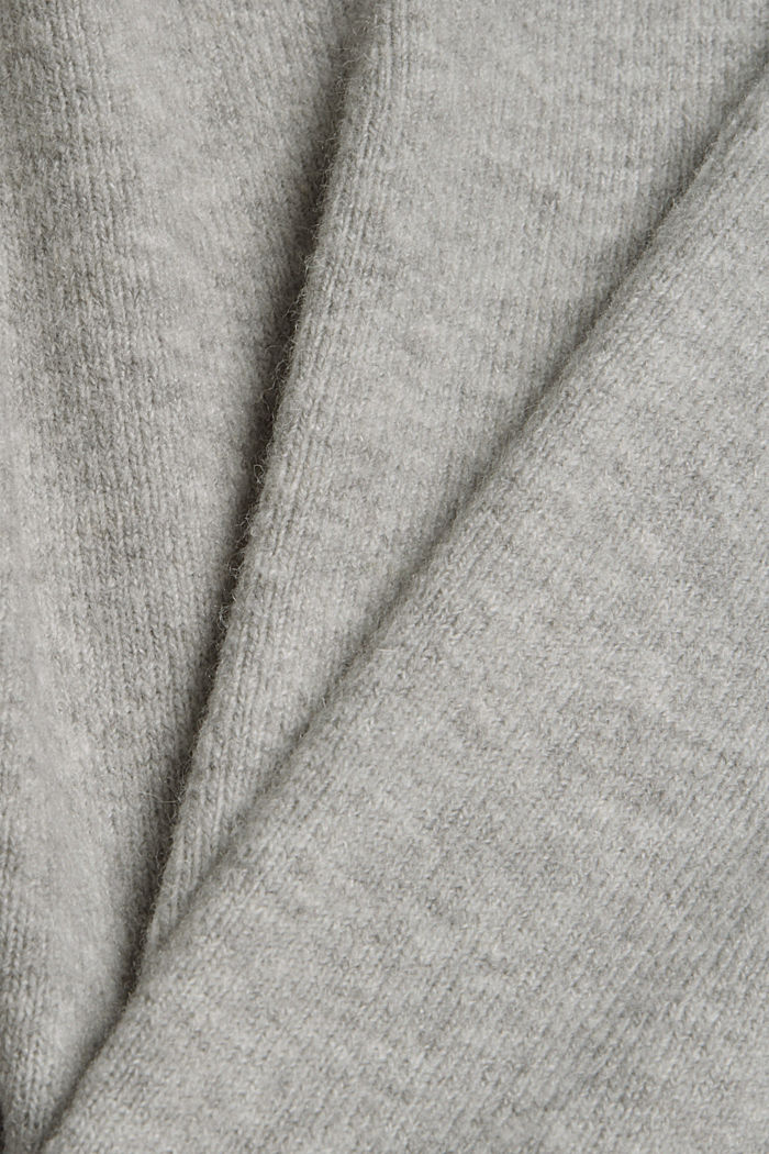 Con lana: jersey de cuello en pico, LIGHT GREY, detail image number 4