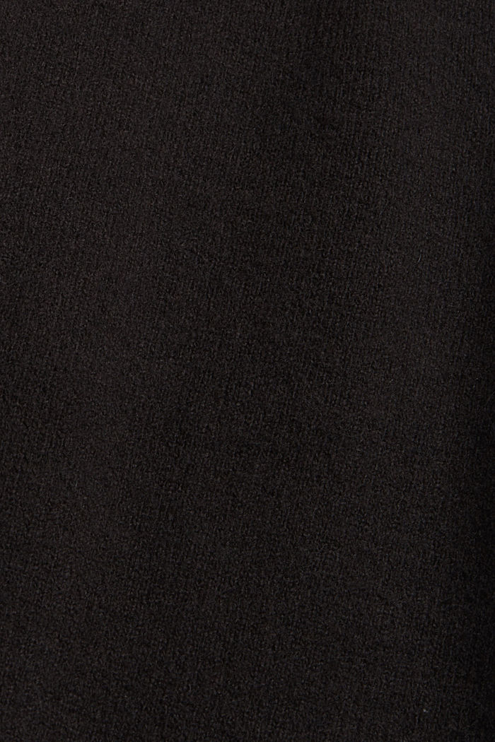 Con lana: cárdigan largo abierto, BLACK, detail image number 4