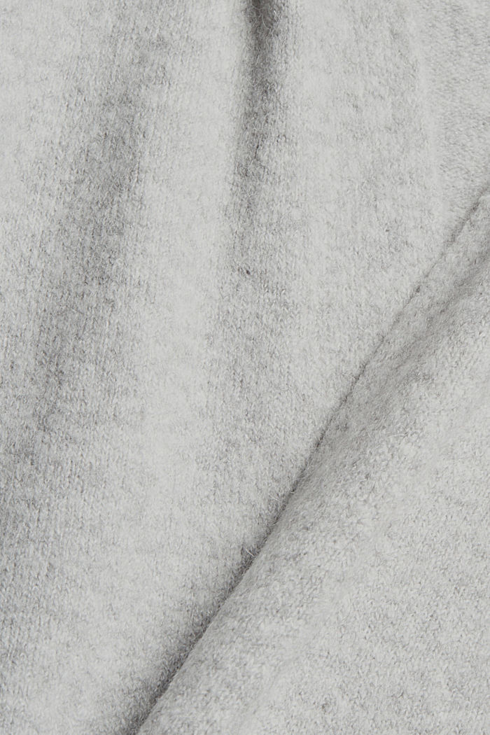 Sisältää villaa: pitkä avonainen neuletakki, LIGHT GREY, detail image number 4