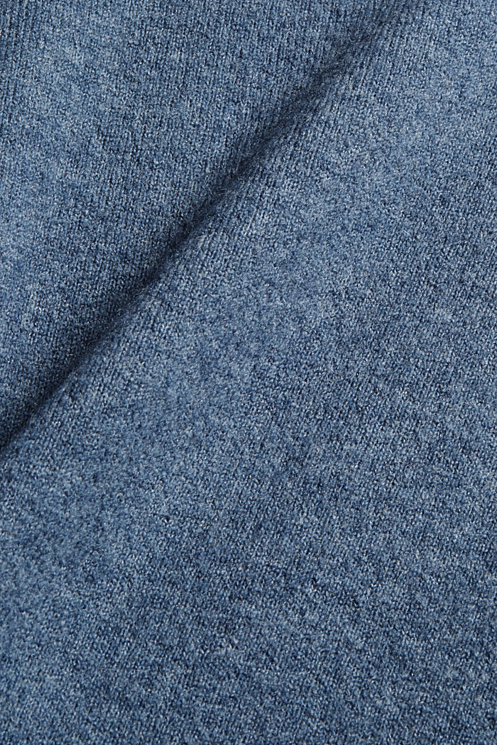 À teneur en laine : le cardigan ouvert de coupe longue, GREY BLUE, detail image number 4