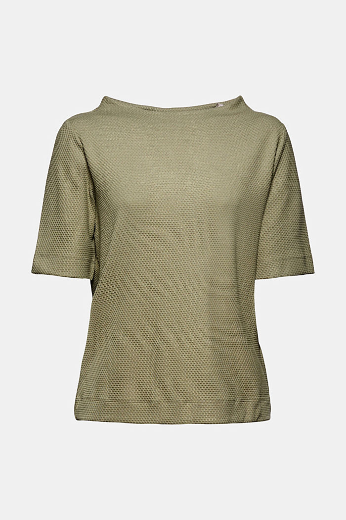 Sweat-shirt structuré à manches courtes, LIGHT KHAKI, detail image number 5