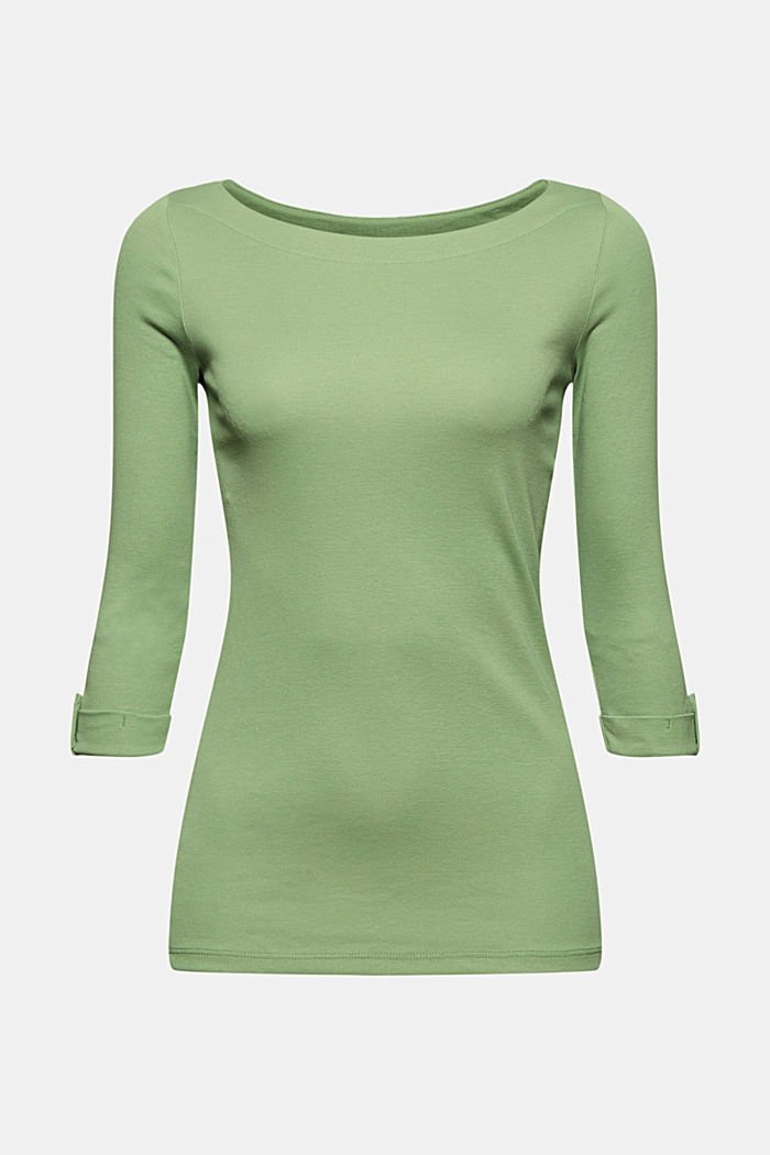 Organic cotton top with 3/4-length sleeves