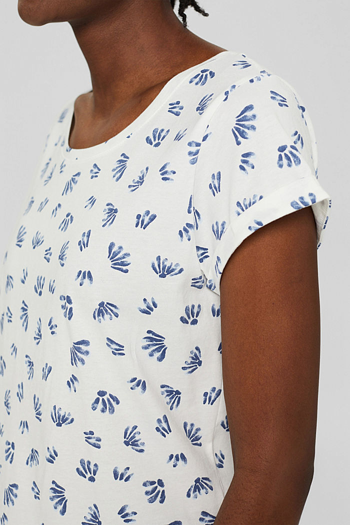 T-shirt met print van 100% biologisch katoen, BLUE LAVENDER, detail image number 2