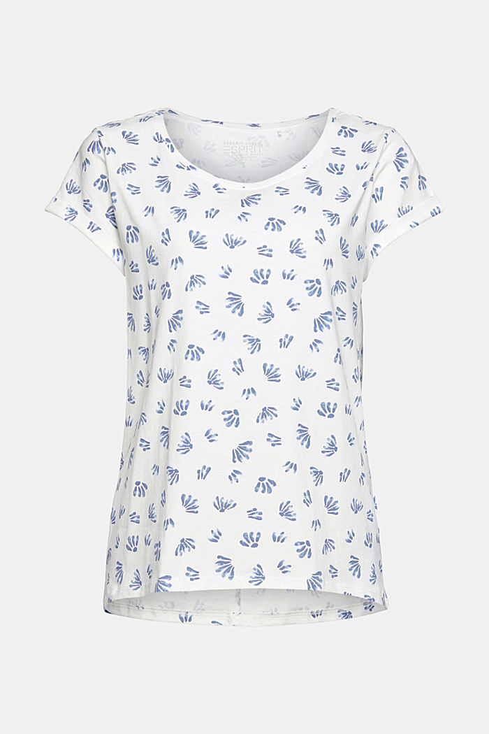 T-shirt à imprimé, 100 % coton biologique, BLUE LAVENDER, detail image number 7