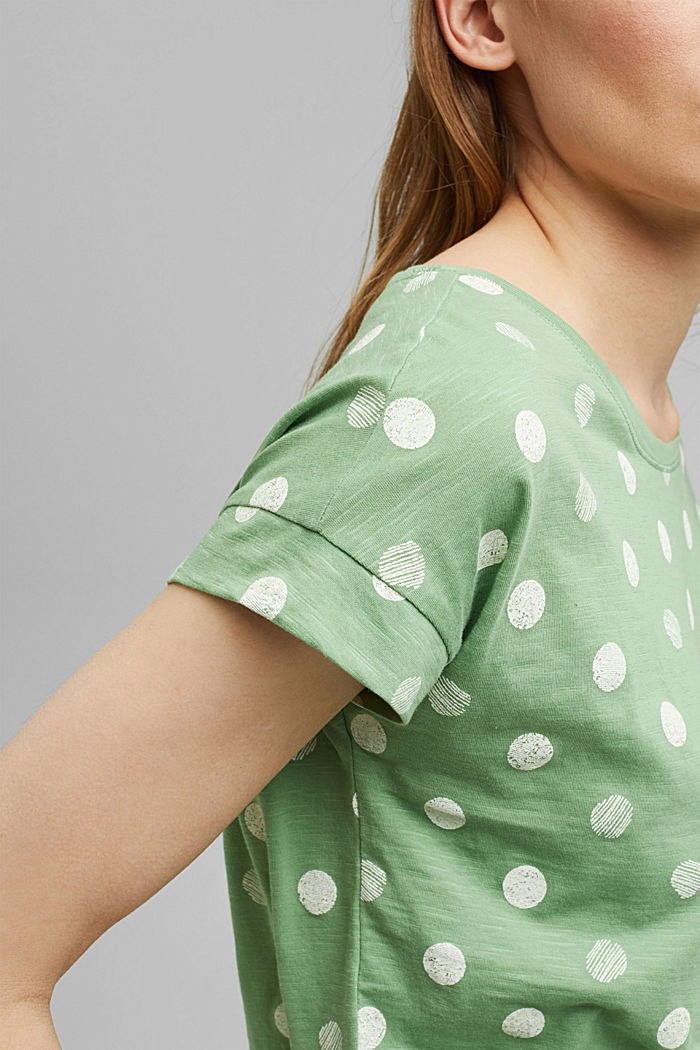 T-shirt basique, 100 % coton biologique, LEAF GREEN, detail image number 2