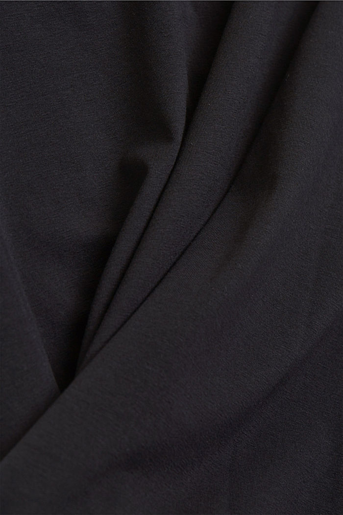 CURVY Top elástico en algodón ecológico, BLACK, detail image number 4