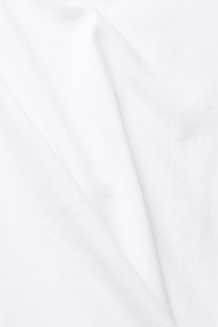 T-shirt à manches longues et encolure ronde, 100 % coton biologique, WHITE, detail image number 4