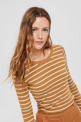 ESPRIT - Striped long sleeve top made of 100% organic cotton at our ...