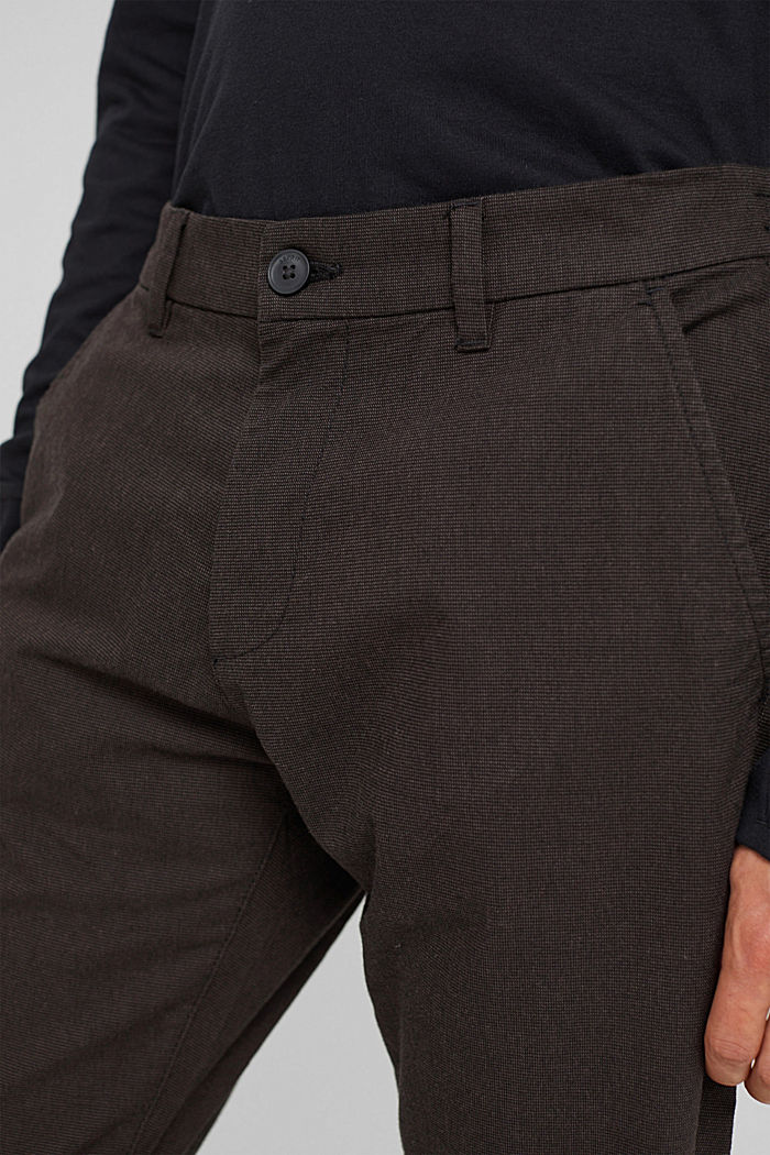 Tweekleurige pantalon van een katoenmix, DARK BROWN, detail image number 2