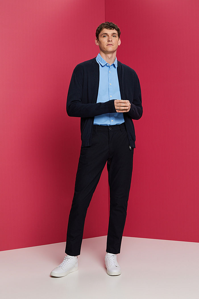 Two-tone suit trousers made of blended cotton