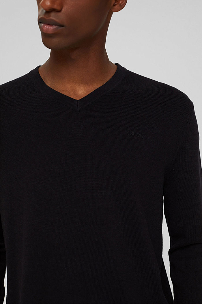 Basic jumper made of 100% Pima cotton, BLACK, detail image number 2