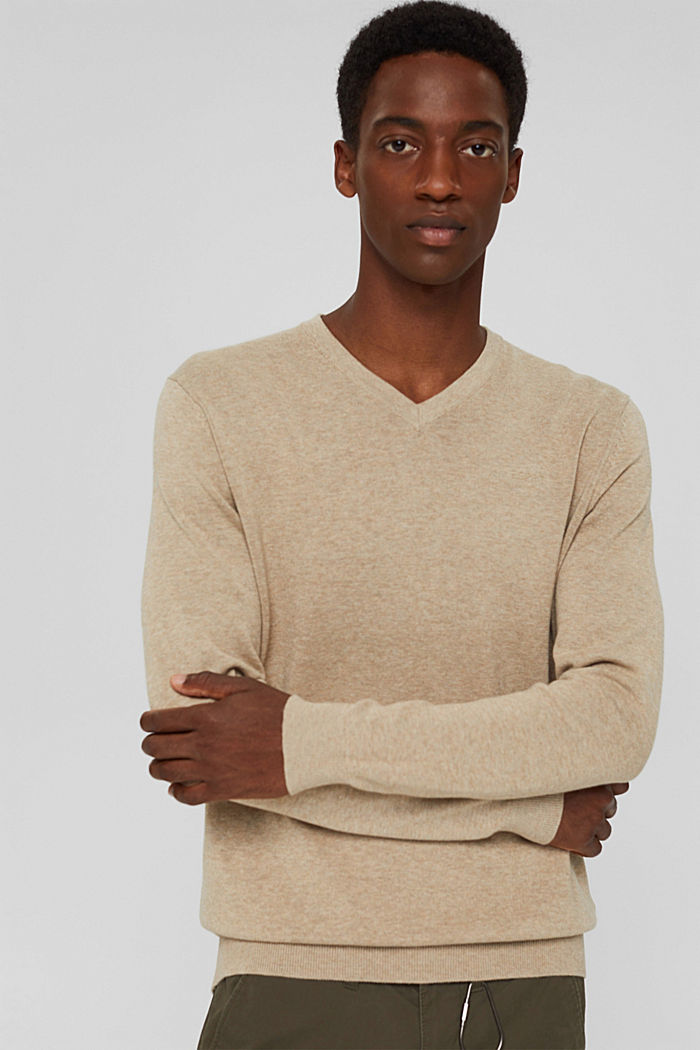 Basic Pullover aus 100% Pima Baumwolle, BEIGE, overview