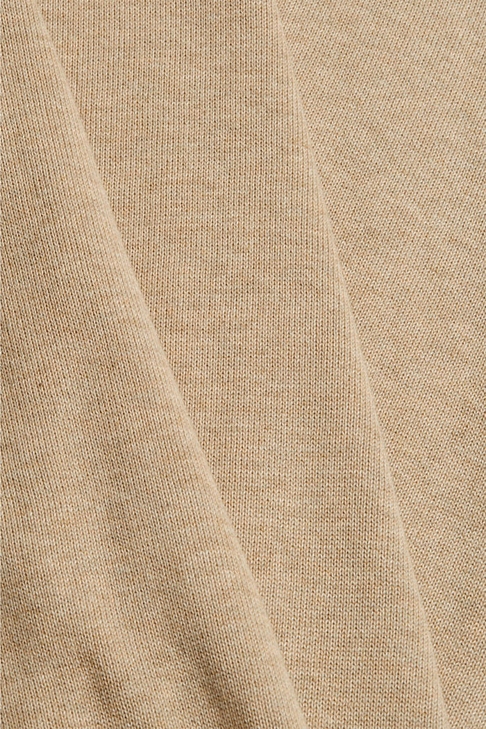 Pull-over basique, 100 % coton Pima, BEIGE, detail image number 4