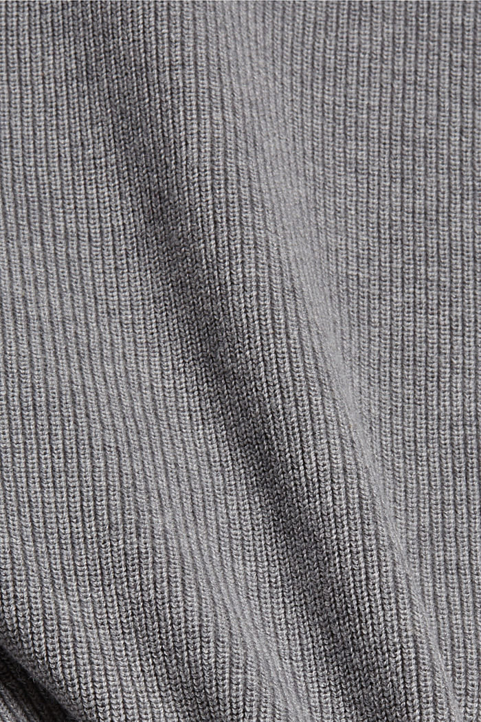 Jersey de punto de canalé en 100 % algodón, MEDIUM GREY, detail image number 4