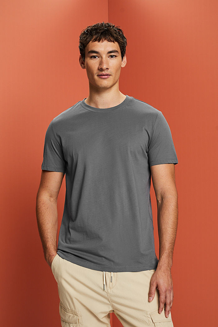 Jersey T-shirt van 100% organic cotton, DARK GREY, detail image number 0