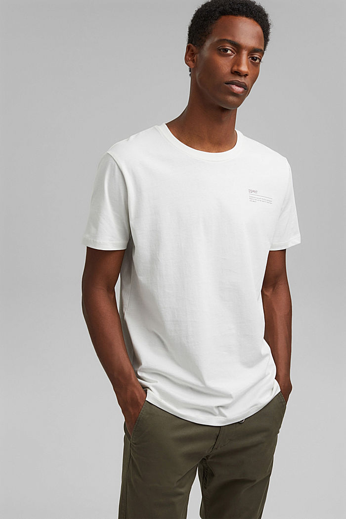 Jersey-T-shirt med tryck, 100% ekobomull