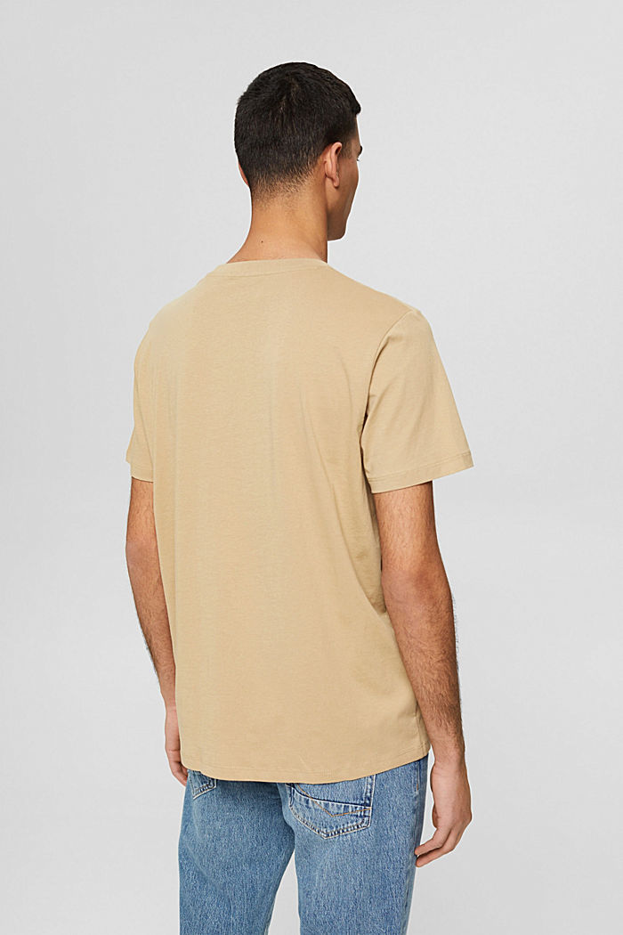 Jersey T-shirt met print, 100% biologisch katoen, BEIGE, detail image number 3