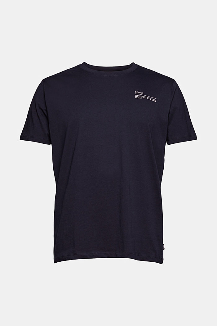 T-shirt en jersey doté d´un imprimé, 100 % coton bio, NAVY, overview