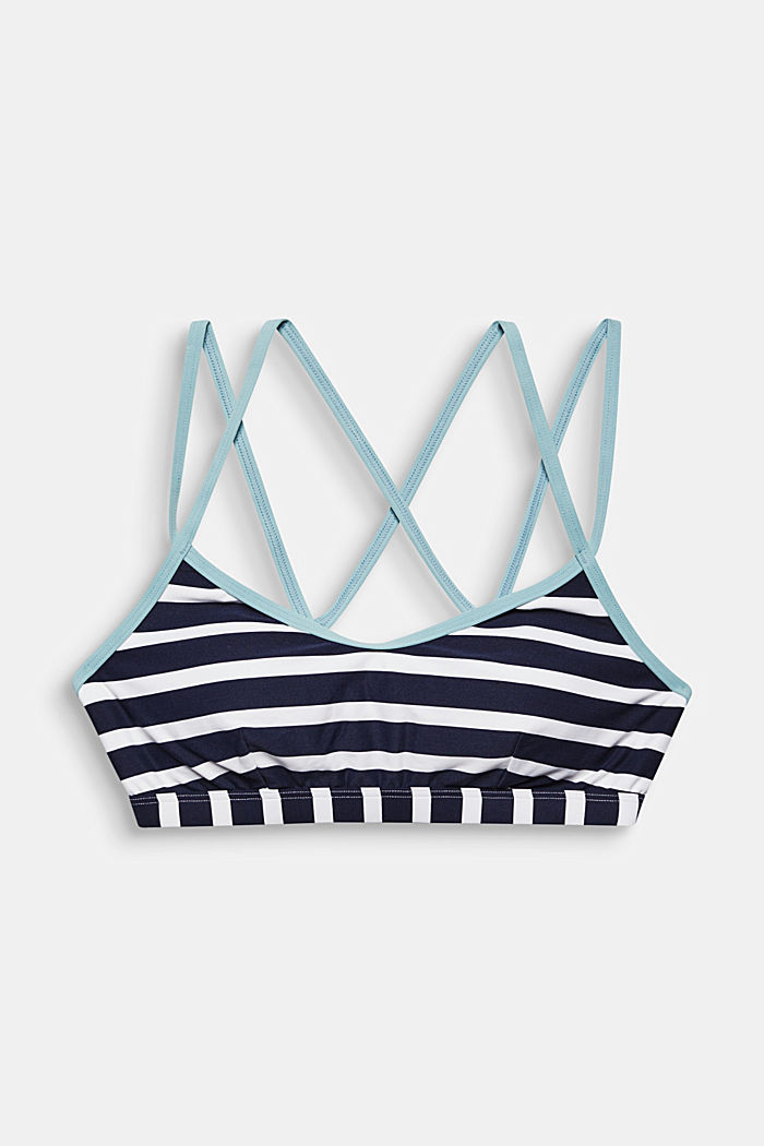 Padded crop top with stripes
