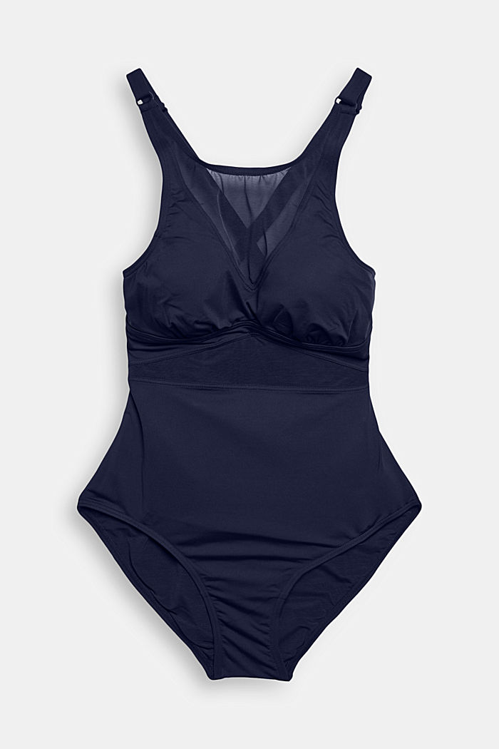 Shaping swimsuit with mesh