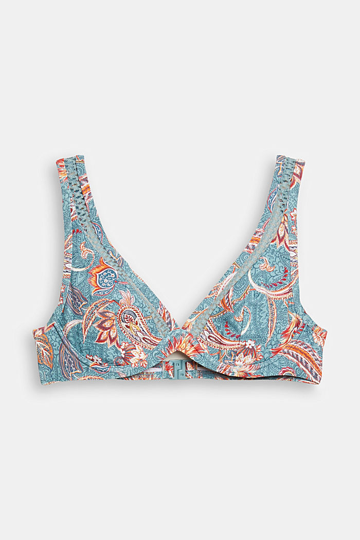Recycled: unpadded underwire bikini top with a print