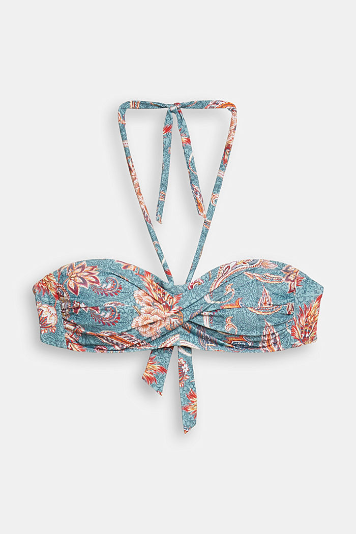 Recycled: padded bandeau top with a print