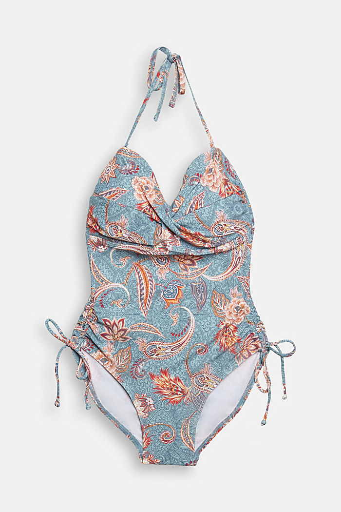 Recycled: bandeau swimsuit with a print