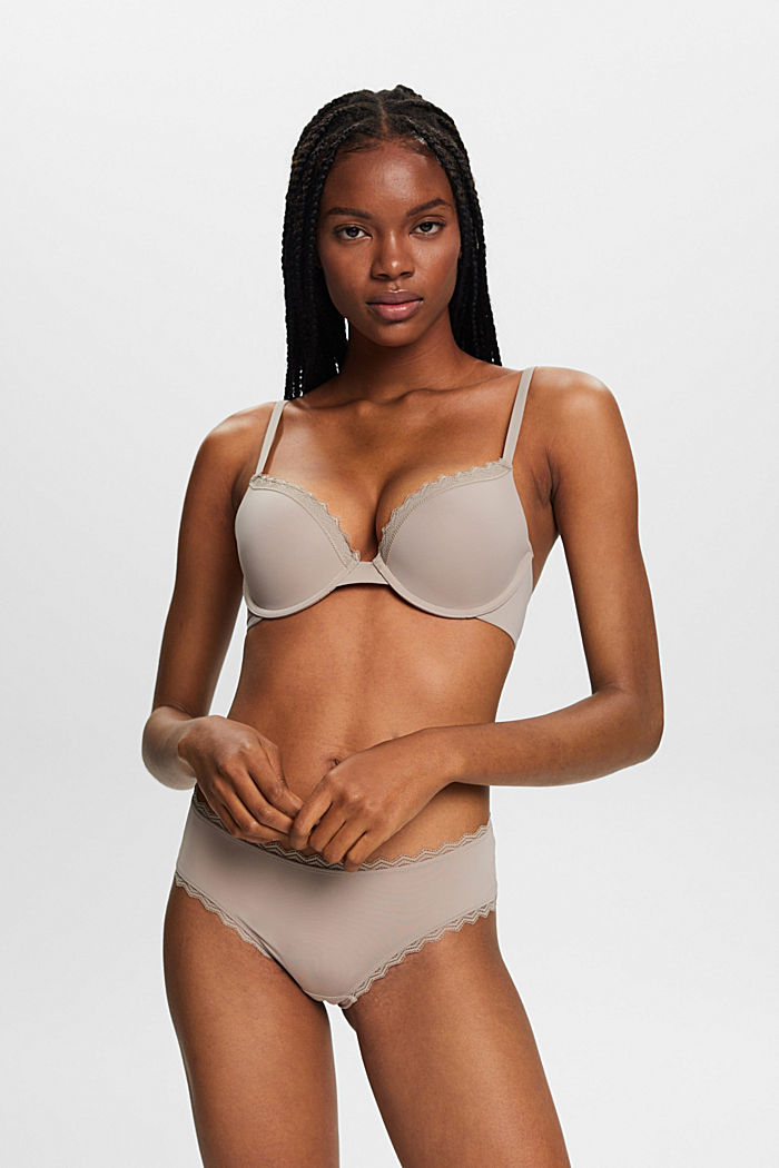 Recycled: push-up bra trimmed with lace