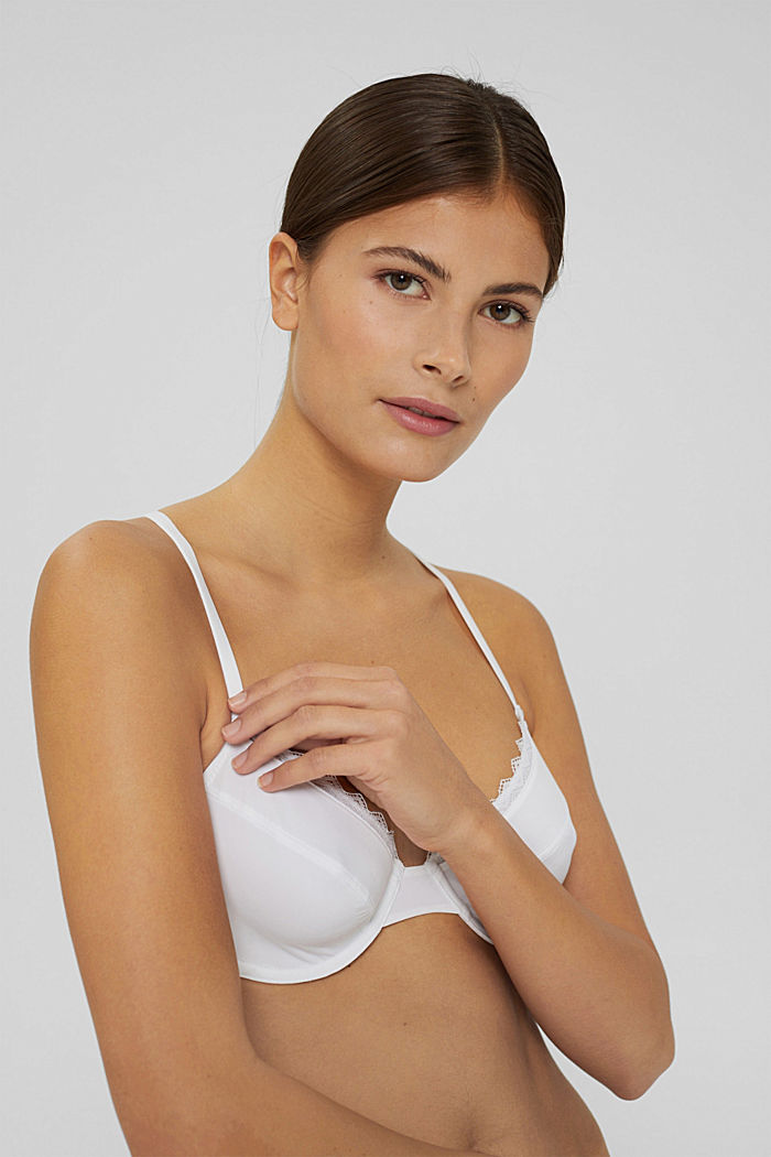 Recycled: unpadded underwire bra with lace