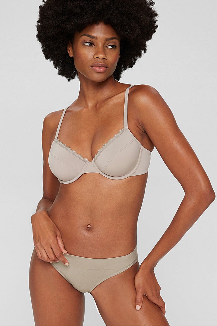 Recycled: unpadded underwire bra with lace