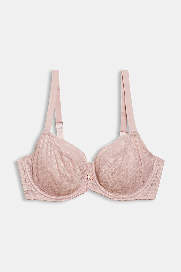 Lace underwire bra for larger cup sizes made of recycled material