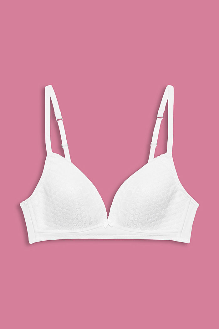 Recycled: padded bra with lace