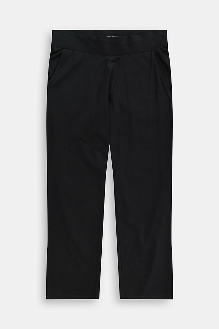 Pantalon en jersey de coton bio CURVY, BLACK, overview