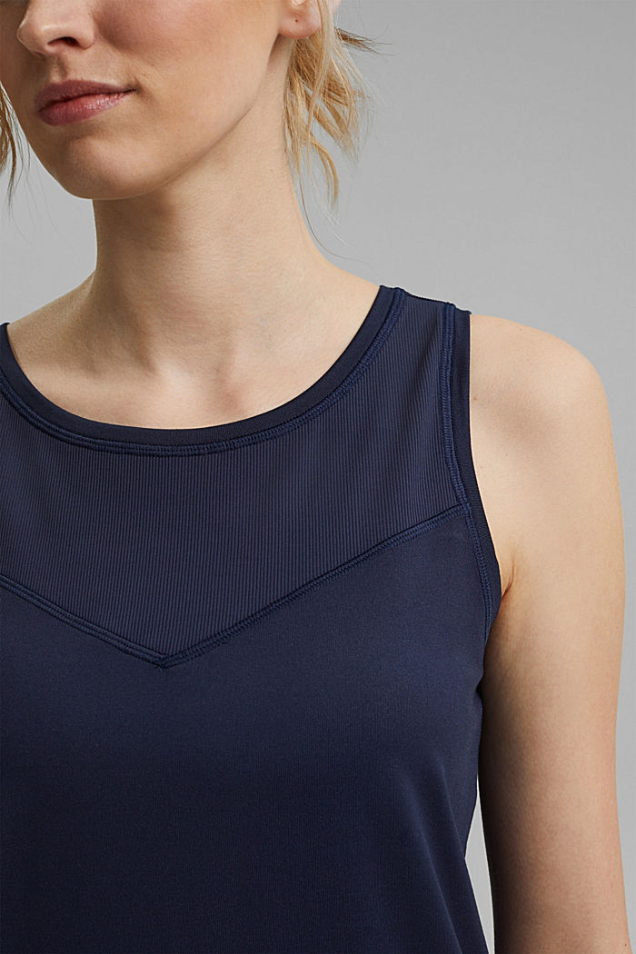 Gerecycled: Active top met E-DRY, NAVY, detail image number 2