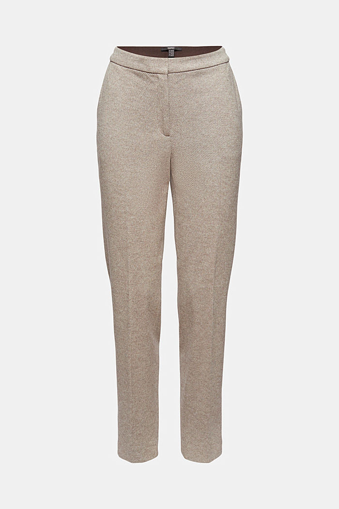 Recycled: textured trousers with elasticated waistband